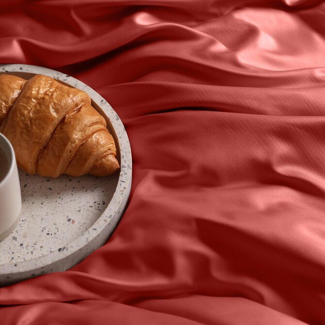 Dommelin Laken Uni Satijn 300TC 577 Terracotta 200x270 cm