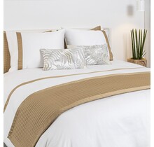 Housse de couette Dommelin Listra Satin 300TC Blanc-Bronze 240x200/220 cm