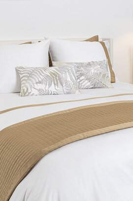Dommelin Housse de Couette Listra Satin 300TC Blanc-Bronze 240x200/220 cm