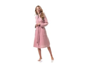 Peignoir Morgenstern Luca en tissu gaufré Kimono 120cm Rose Poudré L