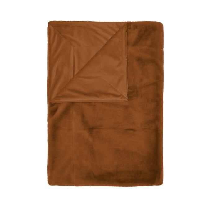 Essenza plaid Furry 150x200 leather-brown