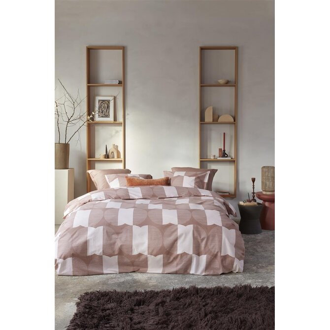 VTwonen housse de couette Check Mate Terra 140x200/220