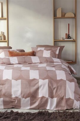 VTwonen housse de couette Check Mate Terra 200x200/220