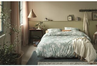 Ariadne at Home Housse de Couette Blooming Flowers Bleu Vert 200x200/220