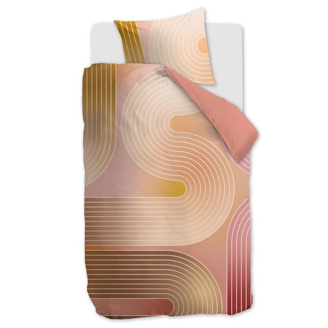 Beddinghouse Dutch Design Dekbedovertrek Curves Koraal 140x200/220 Beddinghouse Dutch Design Dekbedovertrek Curves Koraal 140x200/220