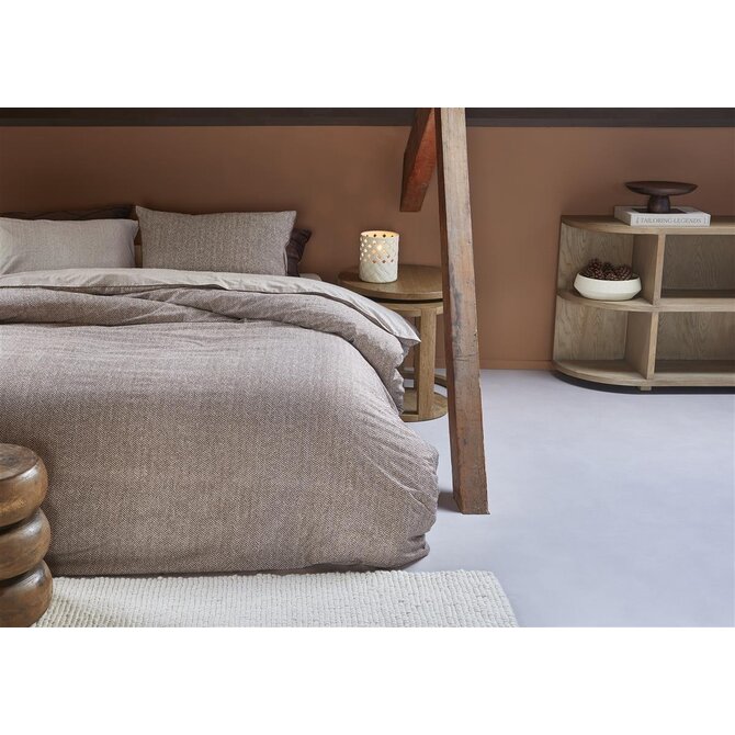 Riviera Maison Dekbedovertrek  Chevron Weave Bruin 200x200/220