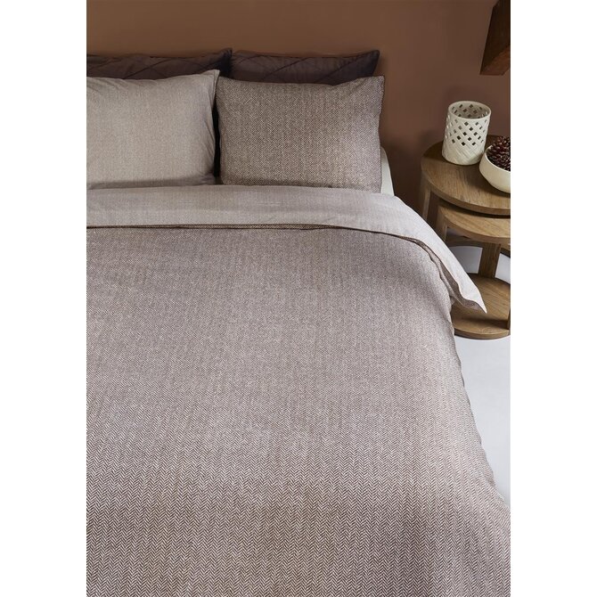Riviera Maison Dekbedovertrek  Chevron Weave Bruin 260x200/220