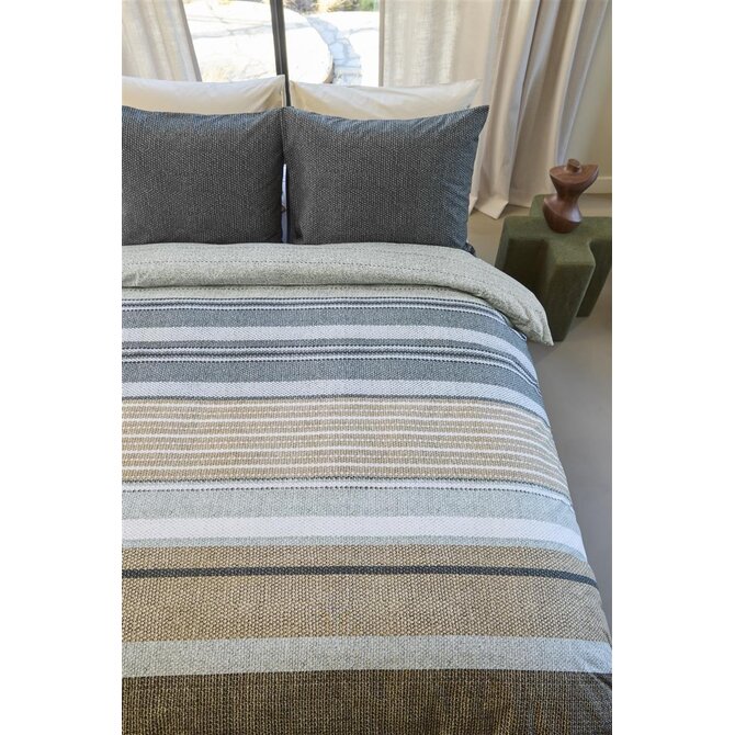 Beddinghouse Housse de Couette Lex Gris Vert 200x200/220