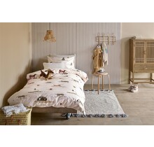 Beddinghouse x Hanneke de Jager Kinderdekbedovertrek Hot Dogs Roze 120x150