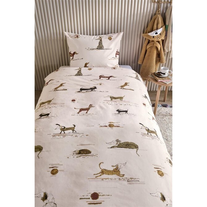 Beddinghouse x Hanneke de Jager Kinderdekbedovertrek Hot Dogs Roze 120x150