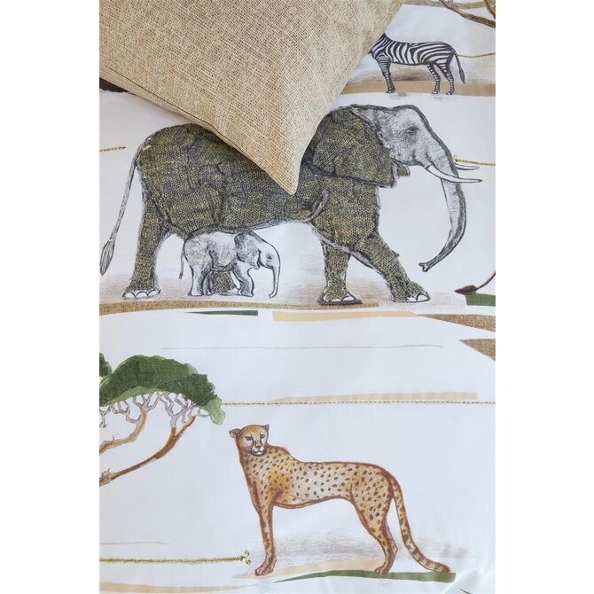 Beddinghouse x Hanneke de Jager Kinderdekbedovertrek Jeep Safari Naturel 140x200