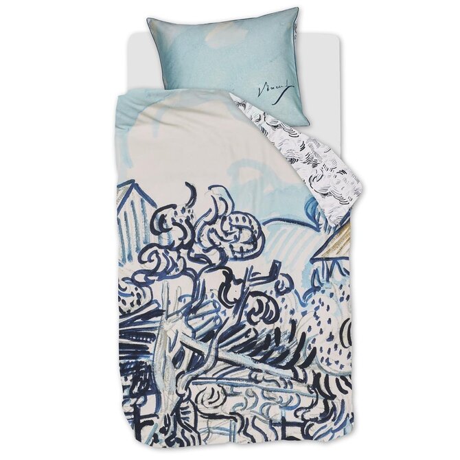 Beddinghouse x Van Gogh Museum Vieux Vignoble Housse de Couette Bleu 260x200/220