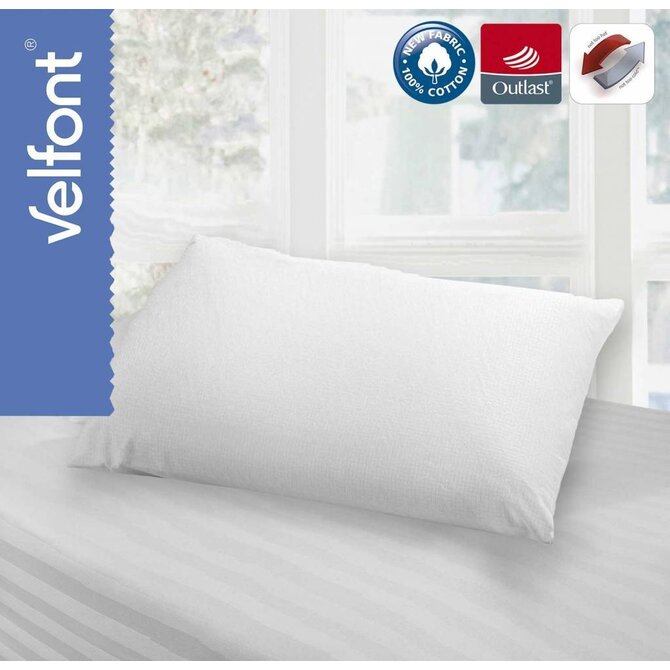 Velfont Outlast Taie d'oreiller Thermo Régulateur Blanc 40x60