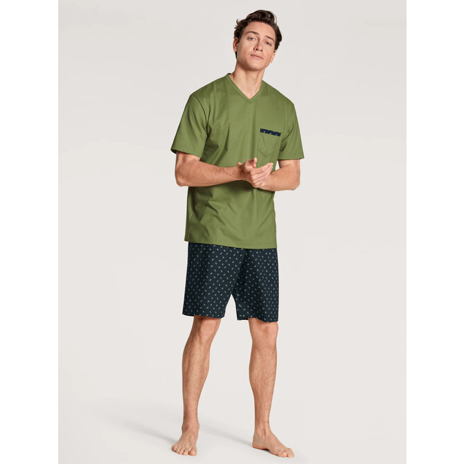 Calida Pyjama court pour homme 43482 Olive Oil XL