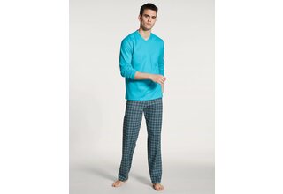 Calida Pyjama Homme long 40667 Button Blue XL