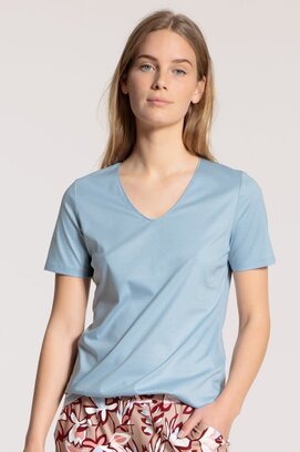 Calida Haut de pyjama court pour femmes 14051 Blue Fog (44/46) M