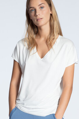Calida Haut de pyjama court pour femmes 14337 Blanc (44/46) M