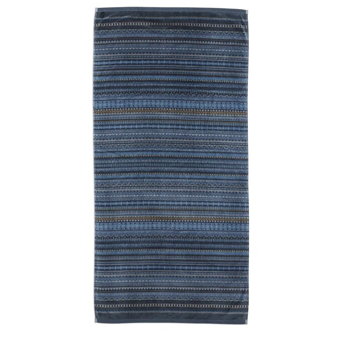 Pip Studio Serviette de douche à motif géométrique Bleu foncé 70x140 cm