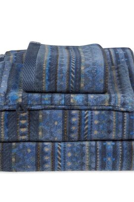 Serviette Pip Studio à motif géométrique Bleu Foncé 55x100 cm