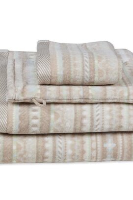 Serviette Pip Studio à motif géométrique Sable 55x100 cm