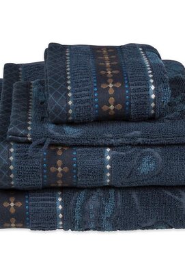Pip Studio Serviette de douche Jasmin Jacquard Bleu Foncé 70x140 cm