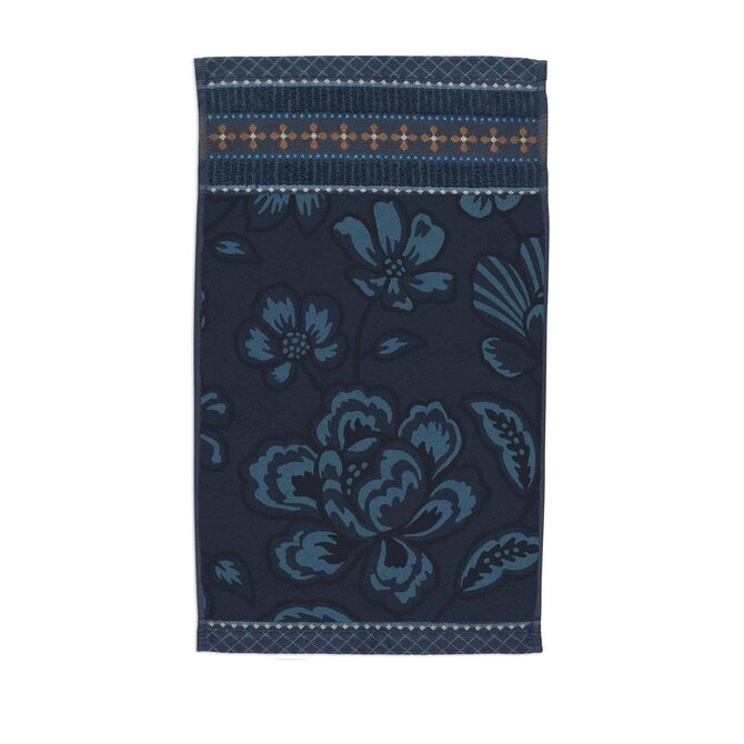 Pip Studio Jasmin Jacquard gastendoekje Donkerblauw 30x50 cm