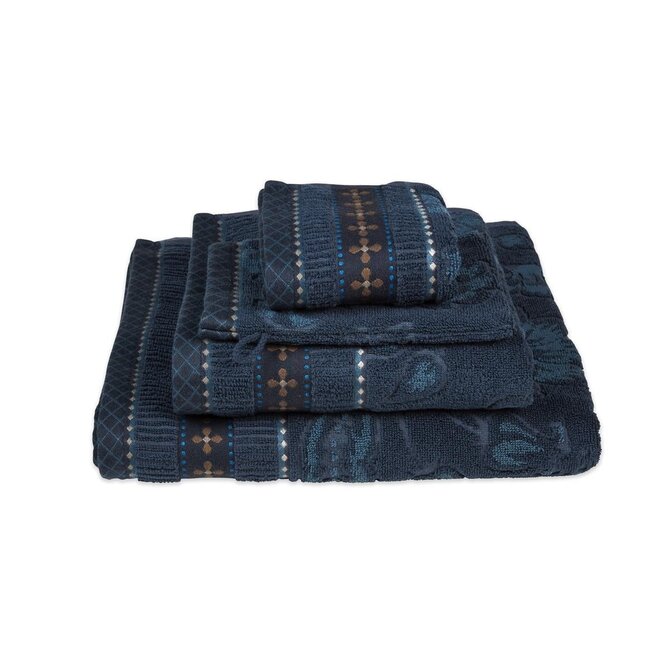 Pip Studio Jasmin Jacquard gant de toilette Bleu Foncé 16x22 cm