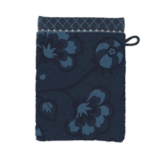 Pip Studio Jasmin Jacquard gant de toilette Bleu Foncé 16x22 cm