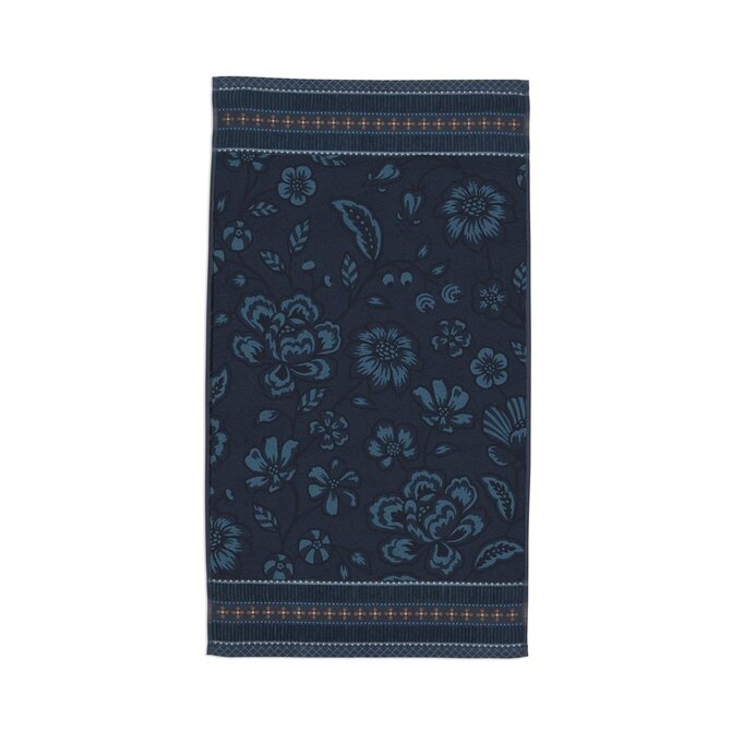 Pip Studio Jasmin Jacquard handdoek Donkerblauw 55x100 cm Pip Studio Jasmin Jacquard handdoek Donkerblauw 55x100 cm