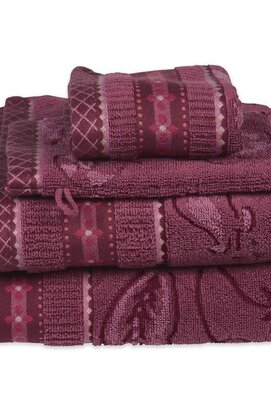 Pip Studio Jasmin Jacquard serviette de douche Rose foncé 70x140 cm