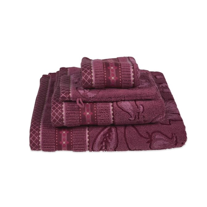 Pip Studio Jasmin Jacquard serviette invité Rose foncé 30x50 cm