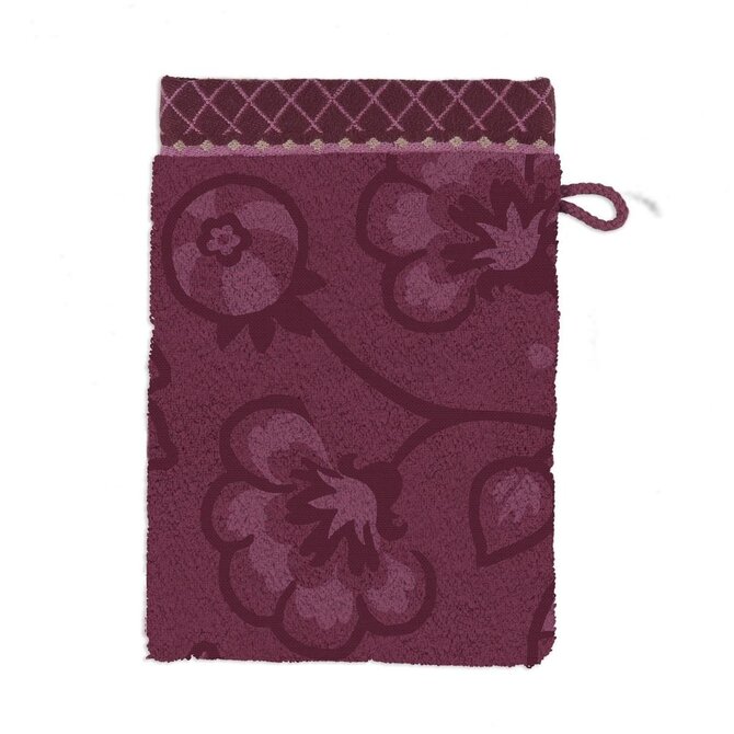 Pip Studio Jasmin Jacquard gant de toilette Rose foncé 16x22 cm