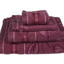 Pip Studio Pip Studio Serviette Jasmin Jacquard Rose Foncé 55x100 cm