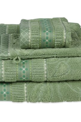 Pip Studio Jasmin Jacquard serviette invité Vert 30x50 cm