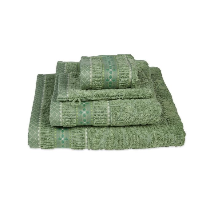 Pip Studio Jasmin Jacquard serviette invité Vert 30x50 cm