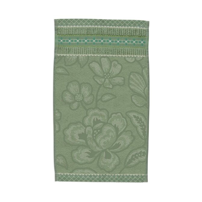 Pip Studio Jasmin Jacquard serviette invité Vert 30x50 cm Pip Studio Jasmin Jacquard serviette invité Vert 30x50 cm