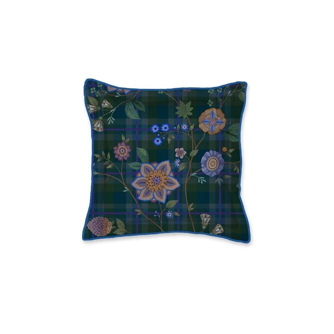 Pip Studio Flores Felices sierkussen Donkerblauw 35x60 cm