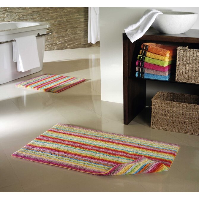 Cawö badmat 7008 keerbaar gestreept multi  60x60