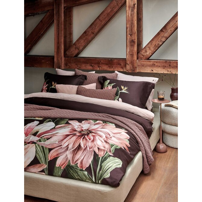 Vandyck Paradise Bloom 2 personnes (200x200/220) chocolat noir Vandyck Paradise Bloom 2 personnes (200x200/220) chocolat noir