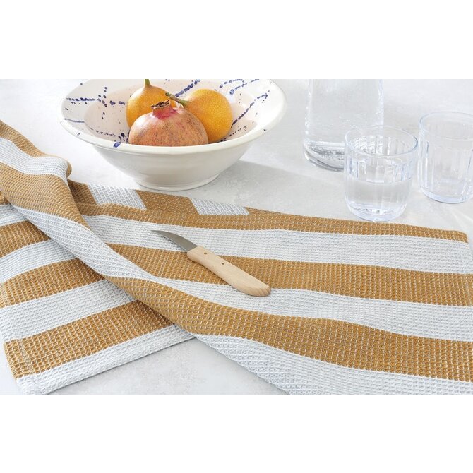 Cawo Piqué Cuisine Theedoek 50/70 zimt/platin