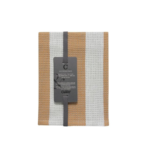 Cawo Piqué Cuisine Theedoek 50/70 zimt/platin