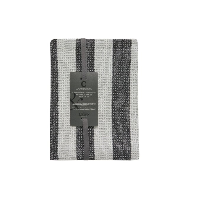 Cawo Piqué Cuisine Theedoek 50/70 zwart/platin