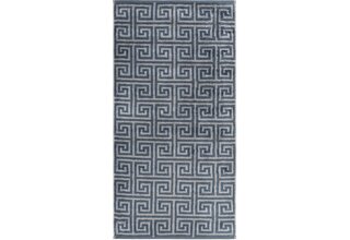 Cawo Noblesse Élégance Allover print Serviette d'invité 30/50 bleu nuit