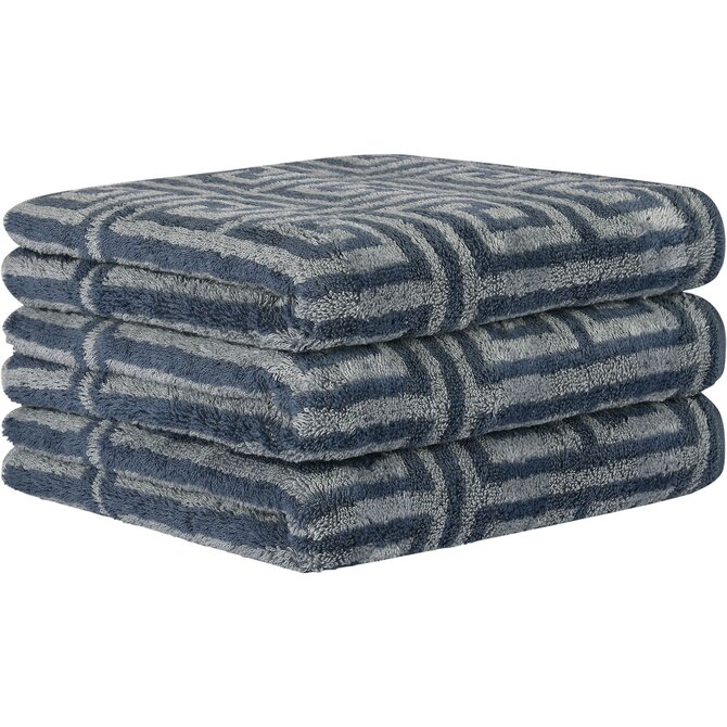 Cawo Noblesse Elegance Allover print Washandje 16/22 nachtblauw