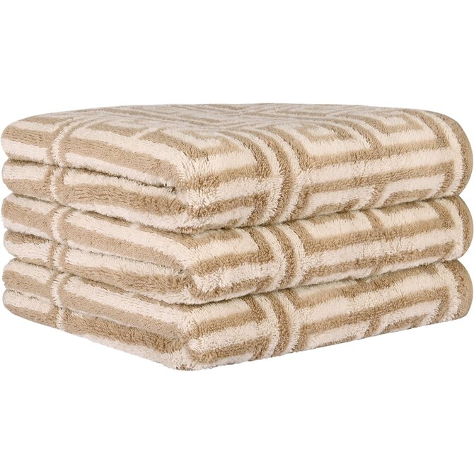 Cawo Noblesse Elegance Allover print Gastendoekje 30/50 sand Cawo Noblesse Elegance Allover print Gastendoekje 30/50 sand