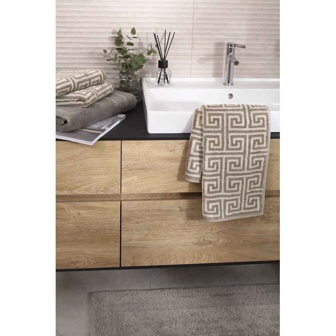 Cawo Noblesse Élégance Imprimé Allover Gant de toilette 16/22 graphite