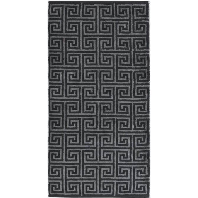 Cawo Noblesse Élégance Allover print Serviette d'invité 30/50 noir