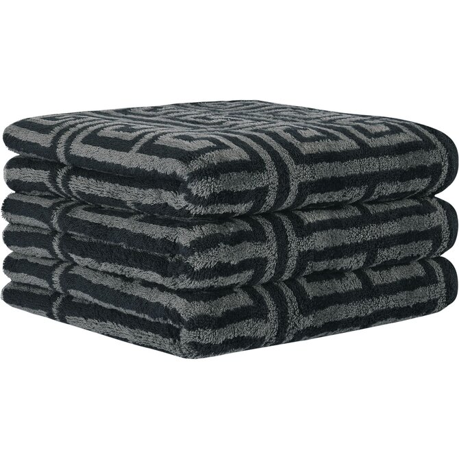 Cawo Noblesse Elegance Allover print Gezichtsdoekje 30/30 zwart