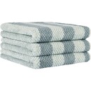 Cawö Cawo Pure Rayures Serviette 50/100 vert mystique