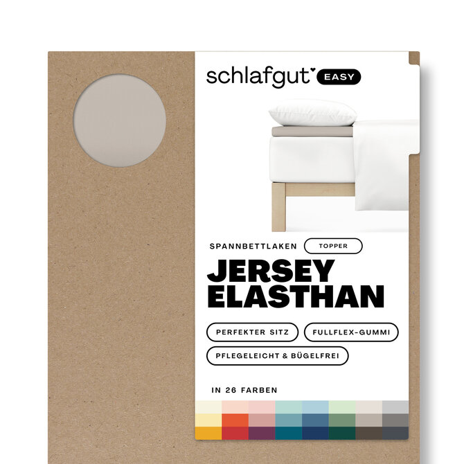 Schlafgut EASY Jersey Elasthan Topper Hoeslaken M - 120x200 - 130x220 496 Sand Mid Schlafgut EASY Jersey Elasthan Topper Hoeslaken M - 120x200 - 130x220 496 Sand Mid